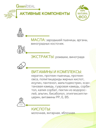 Гель для интимной гигиены увлажняющий (натуральный, бессульфатный), 450 мл GreenIDEAL