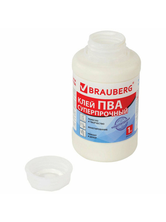 Клей Пва 1 кг, суперпрочный (керамика, ткань, кожа, дерево, бумага, картон) Brauberg