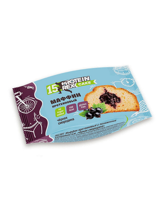Протеиновый маффин без сахара (черная смородина), 8 шт х 40 г ProteinRex