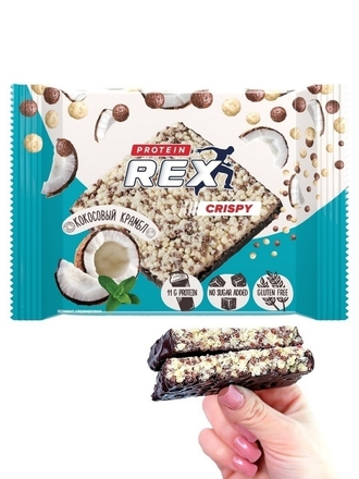 Хлебцы Crispy протеино-злаковые (кокосовый крамбл), 12 шт х 55 г ProteinRex