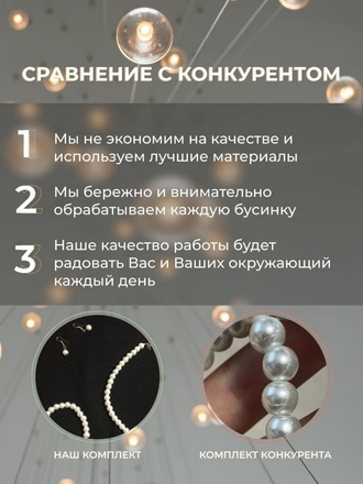 Бусы / бусы женские / украшение комплект / бусы жемчуг / набор бусы, серьги и браслет / бижутерия Flaura Disa