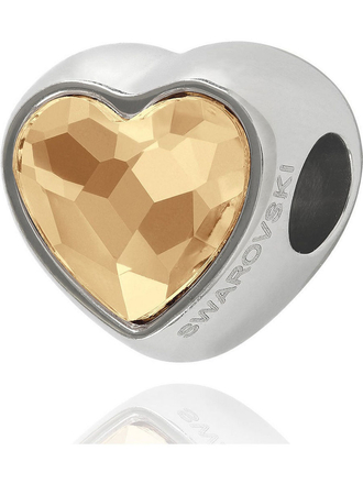 Шарм для браслета в виде сердца, оттенка Gold Shadow, 1 шт SWAROVSKI.