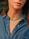 Чокер из граненого хризопраза Ar deco с подвеской из жемчуга BL Jewelry