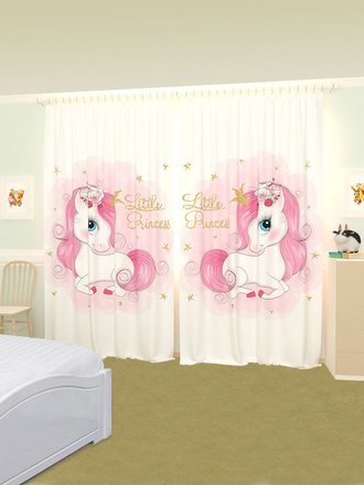 Детские фотошторы My Little Princess 150-260 см 2 шт/шторы в детскую/фотошторы 3d Олимп Текстиль