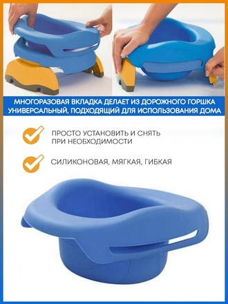 Горшок дорожный складной/сиденье на унитаз/горшок с многоразовой вкладкой/Горшок детский Mama&Kids