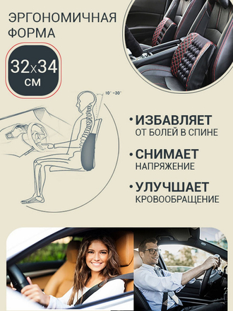 Автомобильная подушка массажная с упором для поясницы / электрическая массажная подушка KD