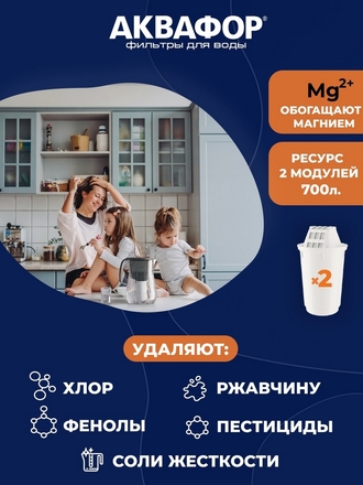Модуль сменный А6 / Фильтр сменный А6 Очистка жесткой воды 2шт / Аквафор А6 / Сменный картридж Аквафор