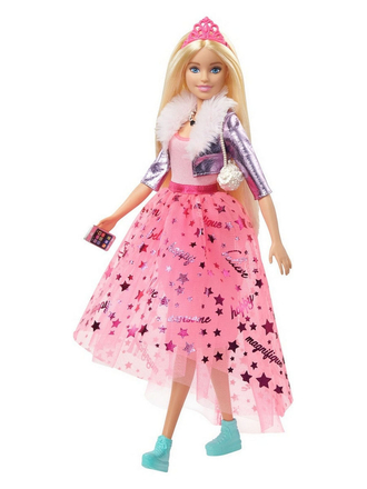 Кукла Barbie Семья Приключения принцессы Нарядная принцесса в пачке и яркой куртке с питомцами Barbie