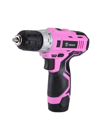 Аккумуляторная дрель-шуруповёрт DEKO GCD12DU3 PINK SET2 оснастка 13 шт, 063-4171 DEKO