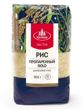 Рис Пропаренный GOLD Агро-Альянс Экстра 900г Агро-Альянс