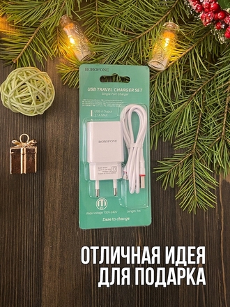Зарядное устройство для телефона, зарядка адаптер Type C, блок питания USB сетевой, с проводом Borofone